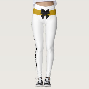 Personlig jul vintage guld svart bow vit leggings