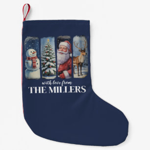 Personlig jul vintage tomte snöman liten julstrumpa