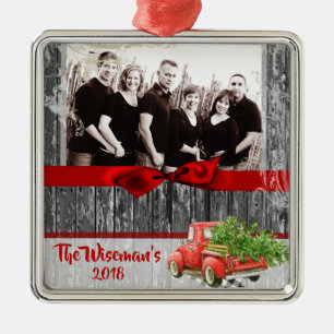 Personlig jul Wood Lastbil PHOTO Ornament