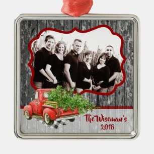 Personlig jul Wood Lastbil PHOTO Ornament