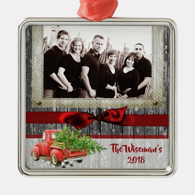Personlig jul Wood Lastbil PHOTO Ornament (Framsidan)