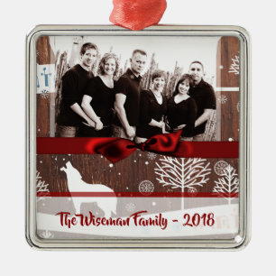 Personlig Jul Wood Varg PHOTO Ornament