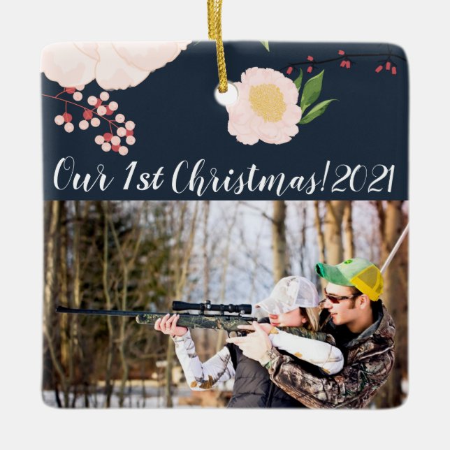 Personlig JULAFTON Ornament Baby Rosa Cosmos på Na (Framsida)