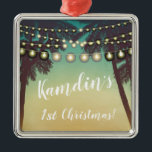 Personlig JULAFTON Ornament Beach Sunset Handflata<br><div class="desc">Personlig JULAFTON Ornament</div>