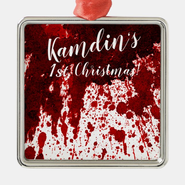 Personlig JULAFTON Ornament Blood Splatter Vampire (Framsidan)