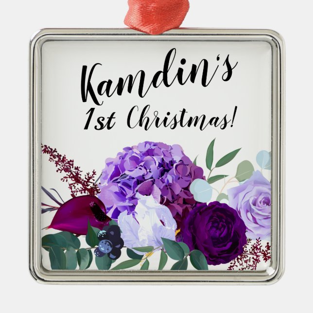 Personlig JULAFTON Ornament Lavender Hibiscus på (Framsidan)