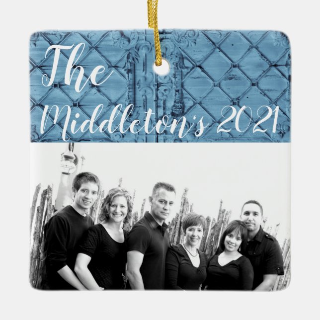 Personlig JULAFTON Ornament Rustic Tin Panel Ceili (Framsida)