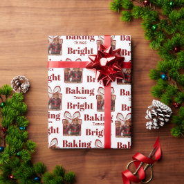 Personlig julbakningsfoto presentpapper