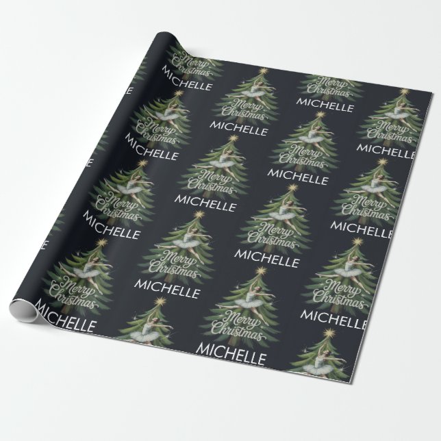 Personlig julbalett Balettdansare     Presentpapper (Utrullad)