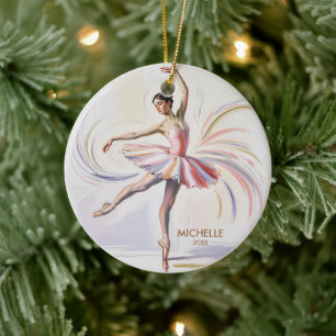 Personlig julbalett Ballerina dansare Julgransprydnad Keramik