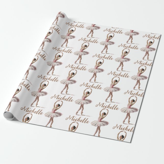 Personlig julbalett Ballerina dansare     Presentpapper (Utrullad)