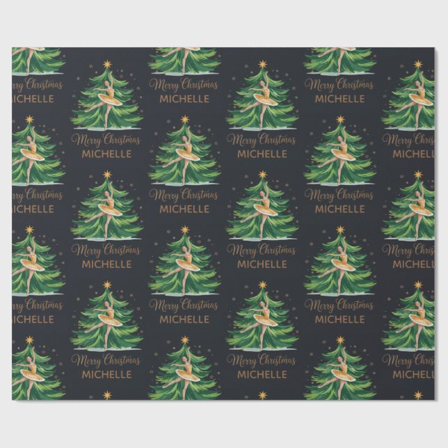 Personlig julbalett Ballerina dansare     Presentpapper (Platt)