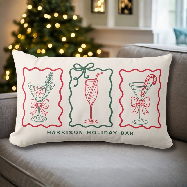 Personlig julbar jul lumbarkudde (Personalized Holiday Bar Christmas Lumbar Pillow
)