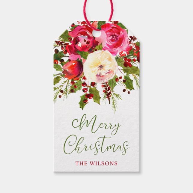 Personlig julblomma presentetikett (Framsidan)