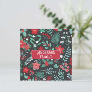 Personlig julblommamönster familjenamn