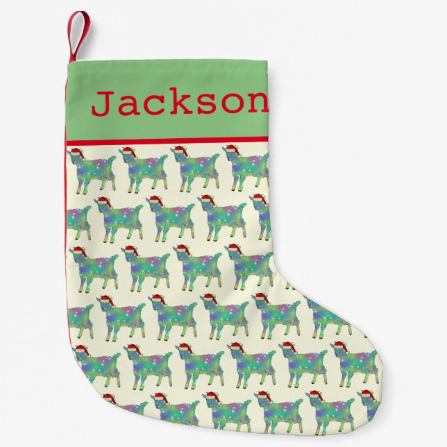 Personlig julbock Santa Liten Julstrumpa (Framsidan)