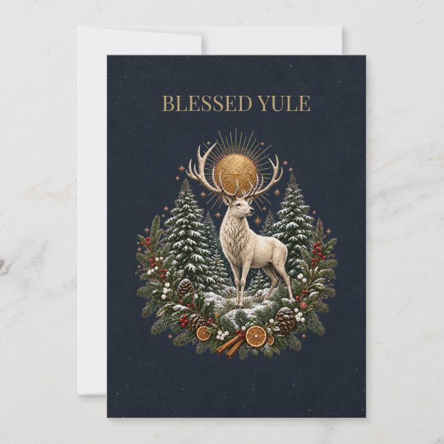 Personlig julbock vintersolståndskort julkort (Framsida)