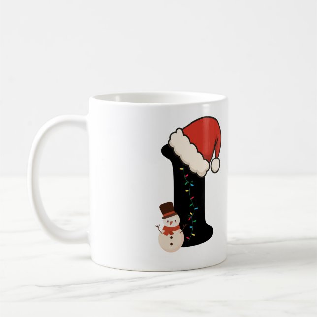 Personlig julbokstav I-mugg Kaffemugg (Vänster)