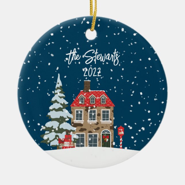 Personlig: Julbyscen Ornament (Framsidan)