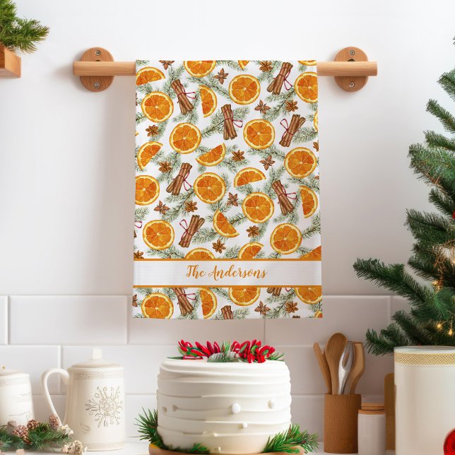 Personlig julcitrus kökshandduk (Skapare uppladdad)