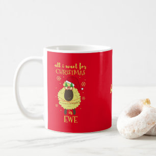 Personlig Juldag - roligt Cute Sheep Kärlek Kaffemugg
