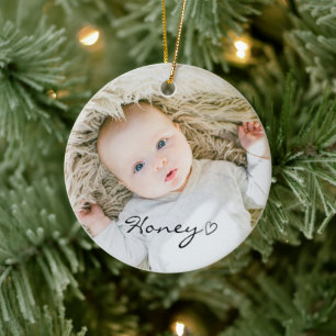 personlig juldekaler, familjefoto av Anpassningsba Julgransprydnad Keramik