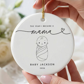 Personlig juldekoration för ny mamma och babypojke
