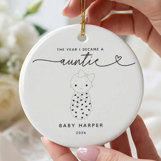 Personlig juldekoration för nya tanter till babyfl
