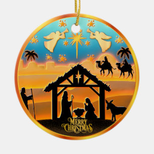 Personlig juldekoration "God Jul" med julkrubba