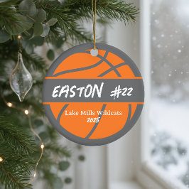 Personlig juldekoration med basketspelares namn oc