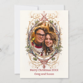 Personlig Juldekorativ oval Julkort