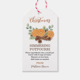Personlig juldoftande potpurri presentetikett