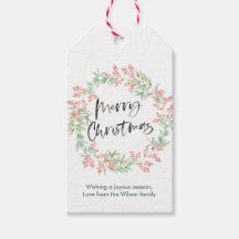 Personlig Juletiketter blommigt utandning