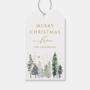 Personlig Juletiketter Gräs Träd Grönt Presentetikett