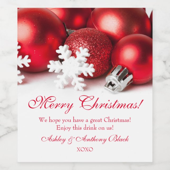 Personlig Juletiketter Vin | Prydnadsföremål Vinflaska Etikett (Singel etikett)