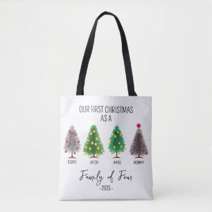 Personlig julfamilj Träd Tote Bag Tygkasse