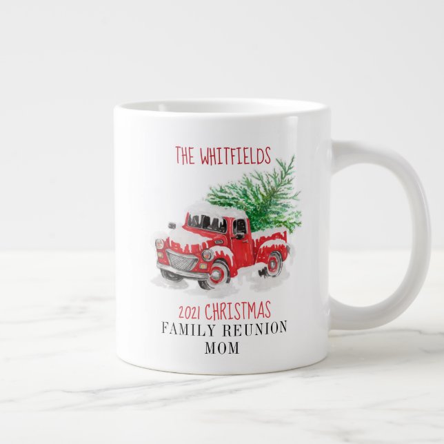 Personlig Julfamiljen Reunion Red Lastbil Jumbo Mugg (Höger)