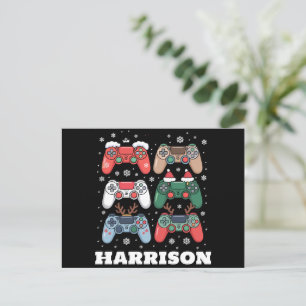 Personlig julfarbrädspelkontroller Gamer jul Helg Vykort