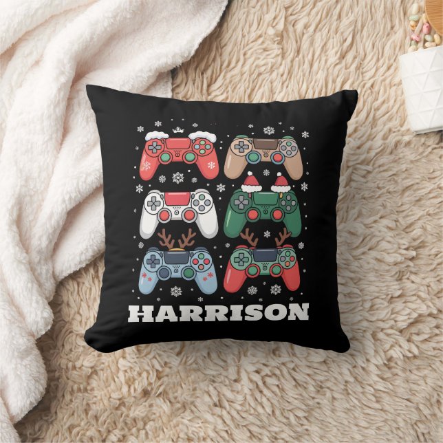 Personlig julfarbrädspelkontroller Gamer jul Kudde (Filt)