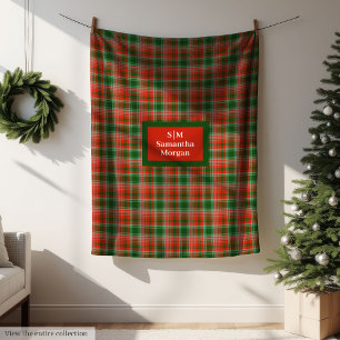 Personlig julfilt med monogram fleecefilt