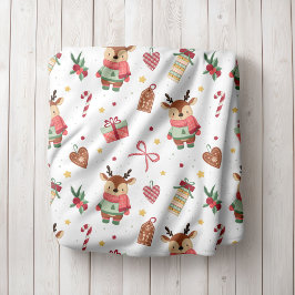 Personlig julfilt med renar i fleece