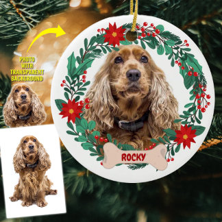 Personlig Julfrö med Pet Photo Julgransprydnad Keramik