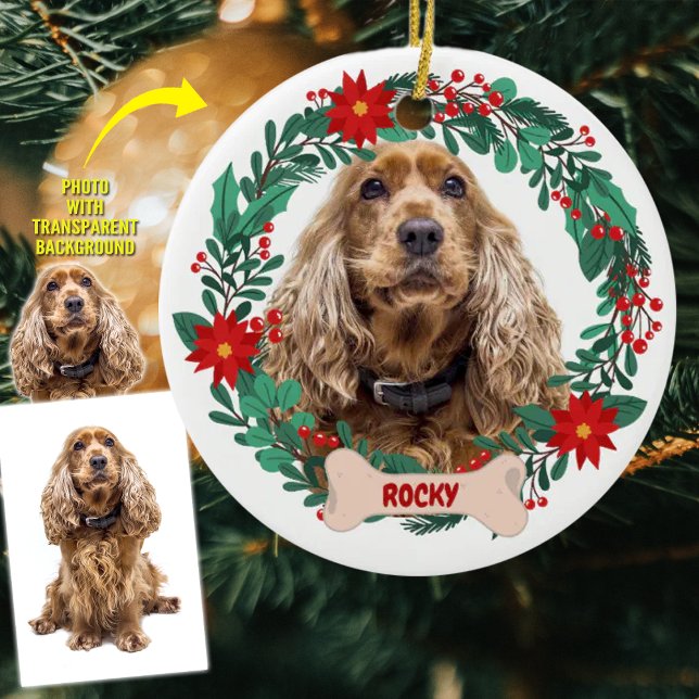 Personlig Julfrö med Pet Photo Julgransprydnad Keramik (Skapare uppladdad)