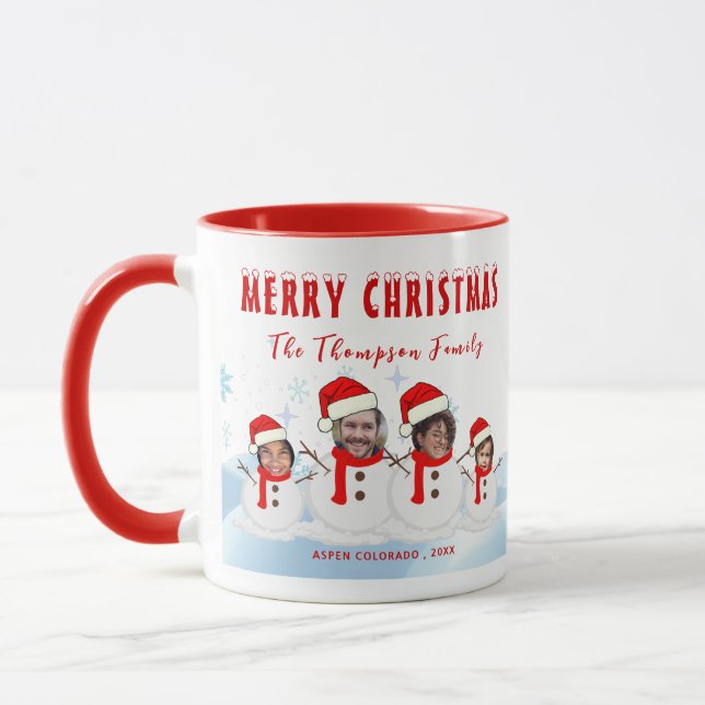 Personlig Julfusk Ansikte fotokaffe Mugg (Vänster)