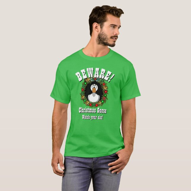 Personlig julgåva CHRISTMAS GOOSE T Shirt (Hel framsida)