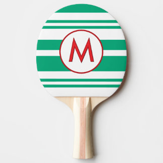 Personlig julgodisrandig monogram pingisracket