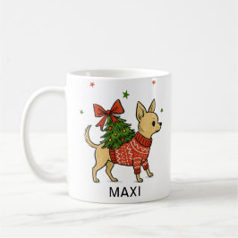 Personlig julgran Chihuahua hund Kaffemugg