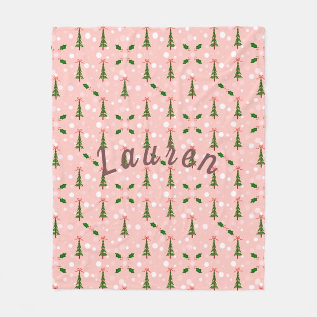 Personlig Julgran Fleece Blanket (Framsidan)
