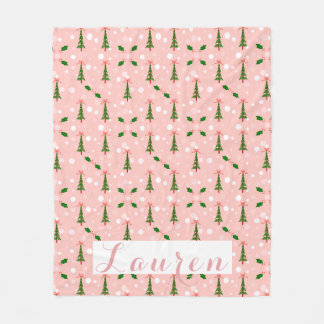 Personlig Julgran Fleece Blanket