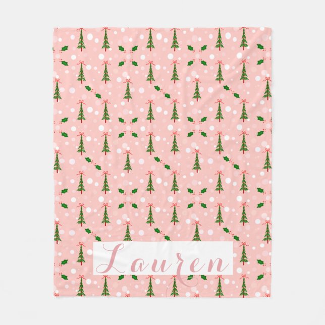 Personlig Julgran Fleece Blanket (Framsidan)